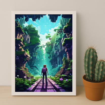 Cadre photo Minecraft - Cavernes et falaises