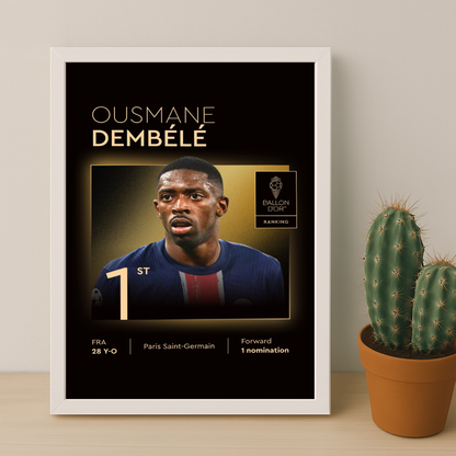 Poster Ousmane Dembélé Gagnant du Ballon d'Or 2025