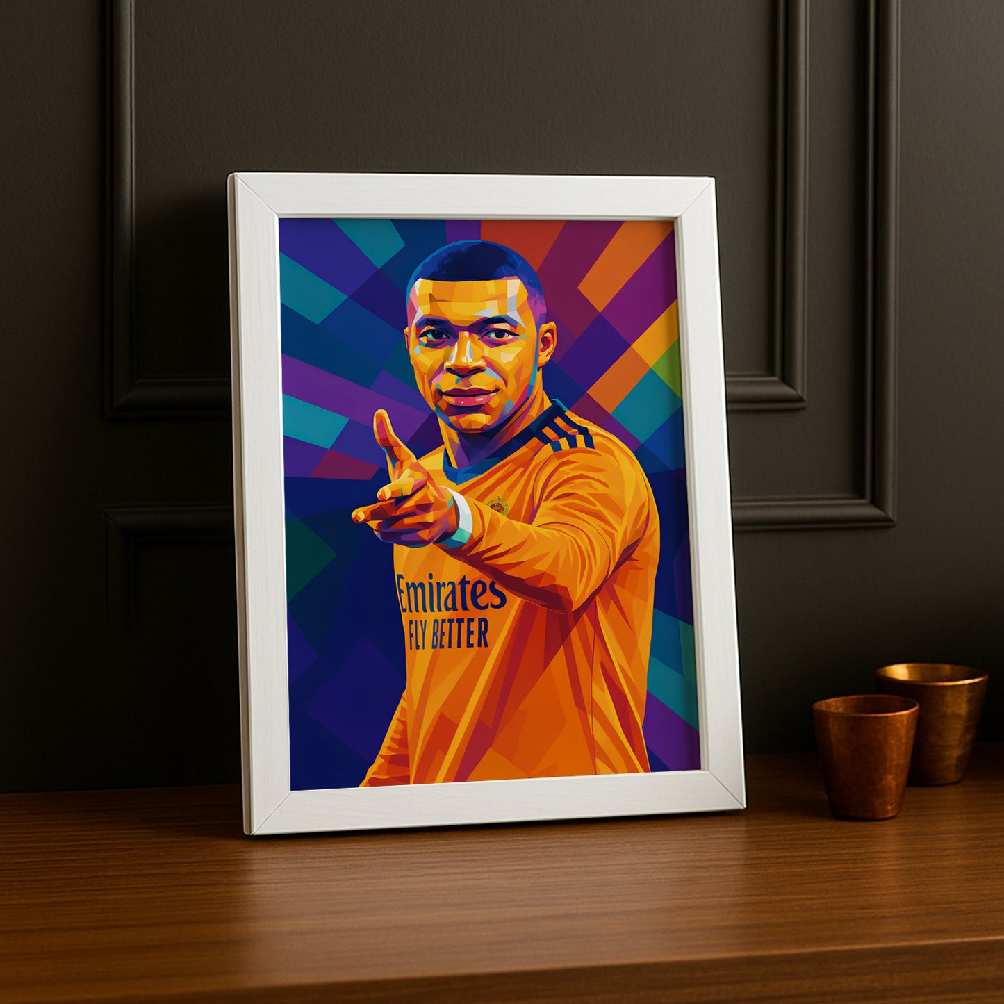 Cadre Photo Kylian Mbappé Real Madrid – Affiche HD Encadrée Papier Premium