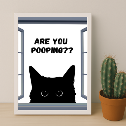 Cadre photo Chat Are You Pooping ?