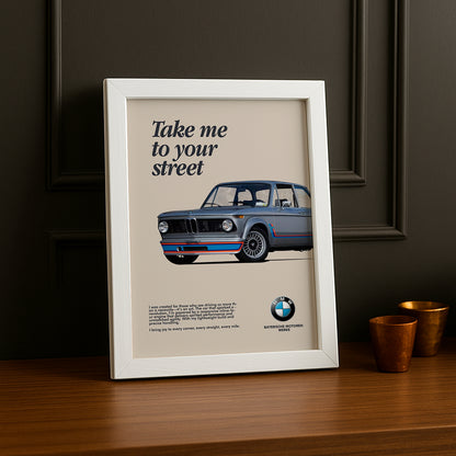 Cadre photo BMW Take me to your street