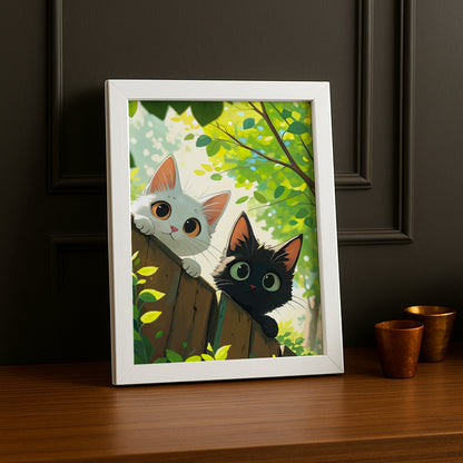 Cadre Photo Chat - Jardin