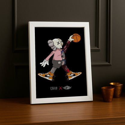 Poster encadré Kaws Basket-ball
