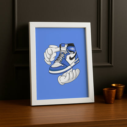 Cadre photo Air Jordan 1 bleu Illustration