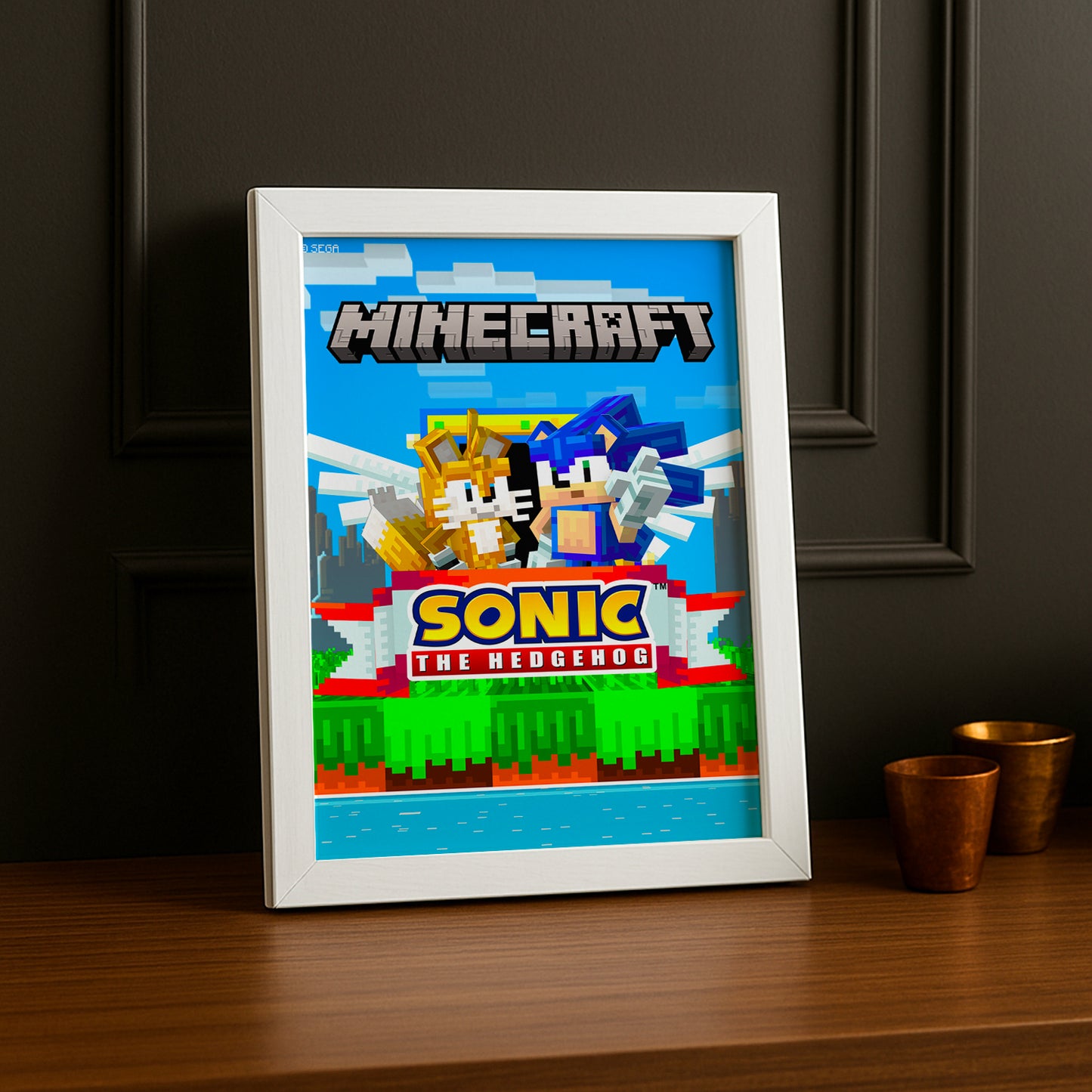 Cadre photo Minecraft - Sonic