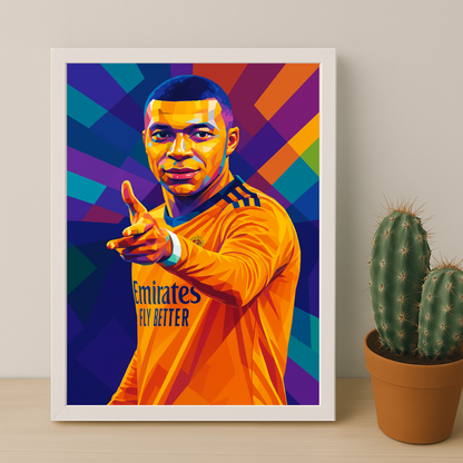 Cadre Photo Kylian Mbappé Real Madrid – Affiche HD Encadrée Papier Premium