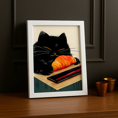 Cadre Photo Chat - Croissant