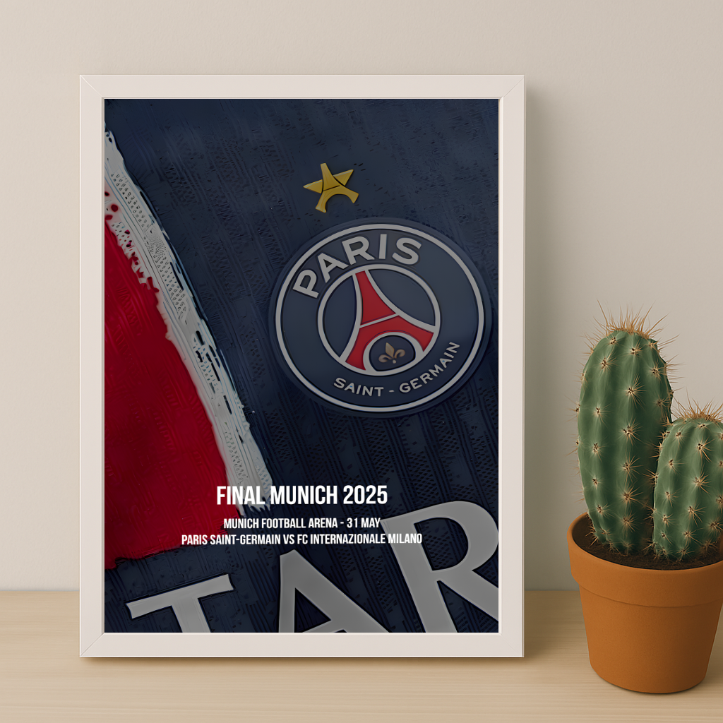 Cadre photo Maillot étoilée finale PSG - Inter Milan