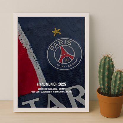 Cadre photo Maillot étoilée finale PSG - Inter Milan