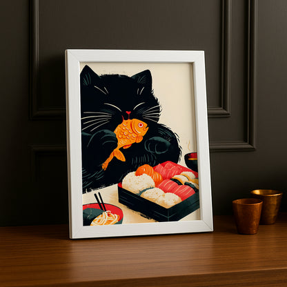 Cadre Photo Chat - Fish & Sushi