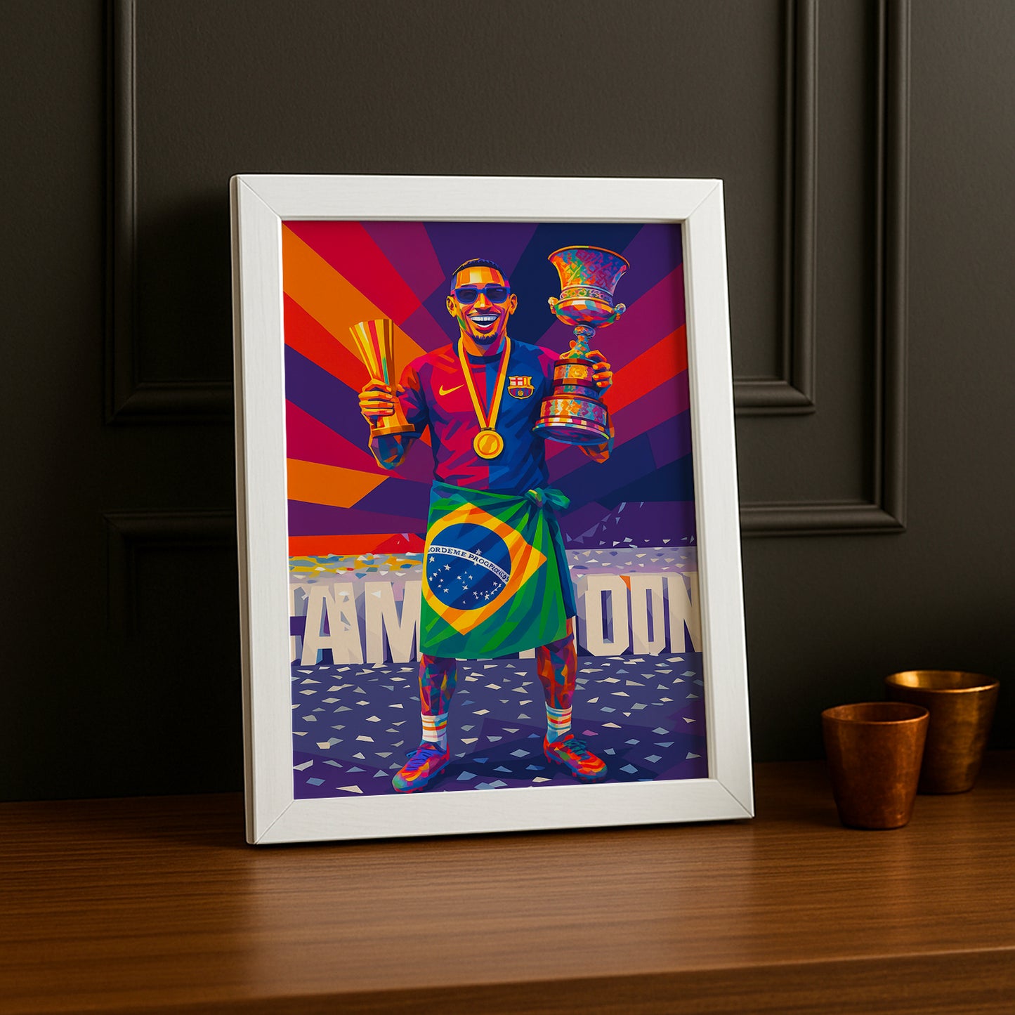 Cadre Photo FC Barcelone - Raphinha Illustration