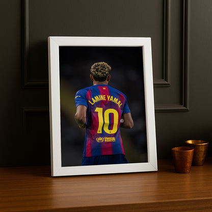 Poster encadrée FC Barcelone - Lamine Yamal 10