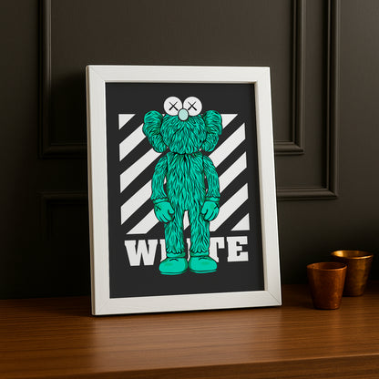 Cadre photo Off-White Kaws vert