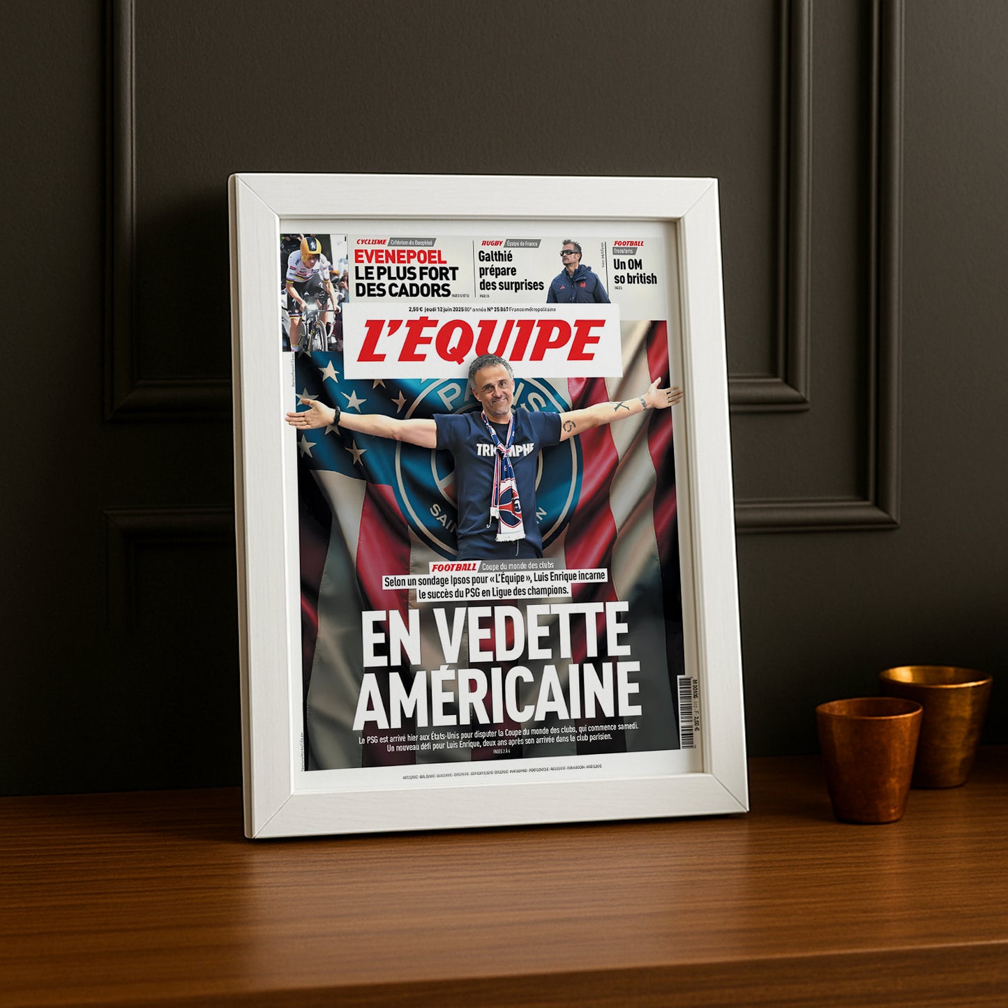 Cadre photo L'Equipe Paris Saint-Germain journal