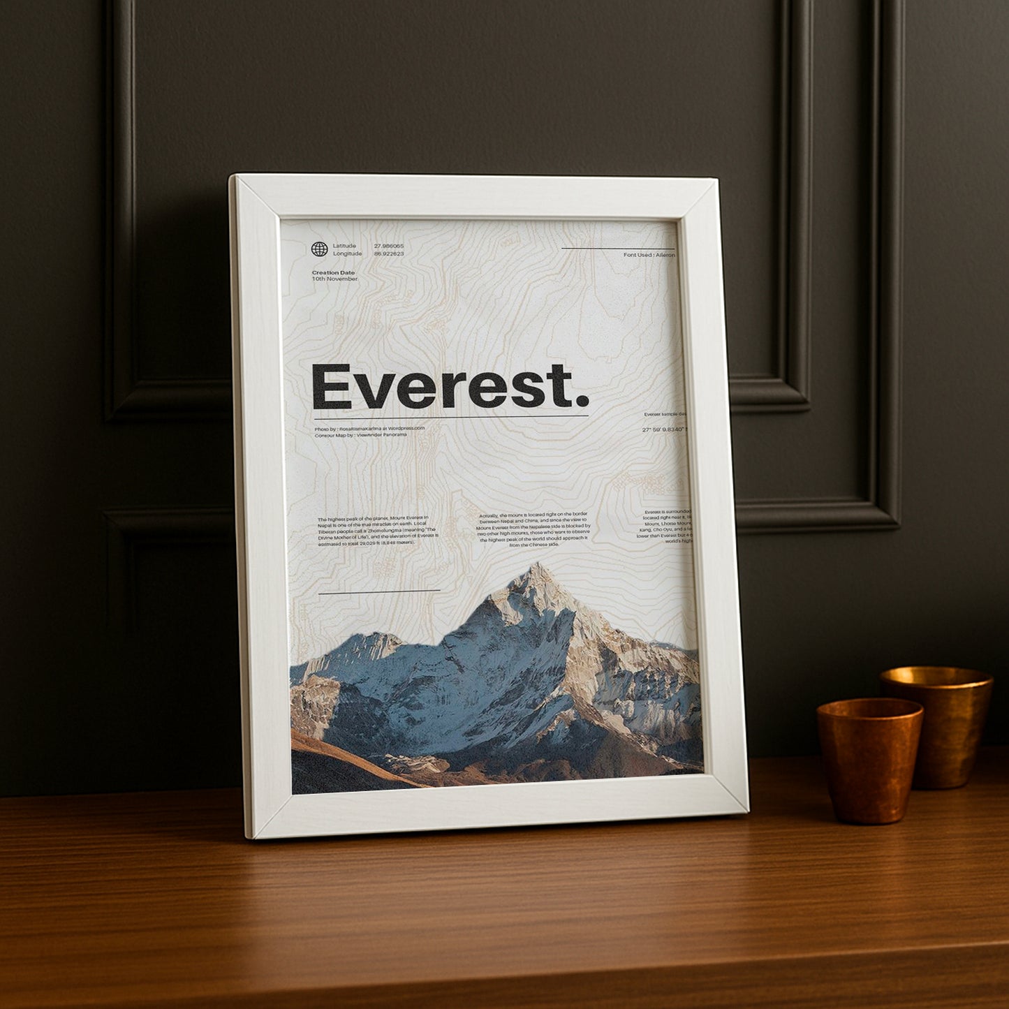 Cadre Photo Naturel - Everest Poster