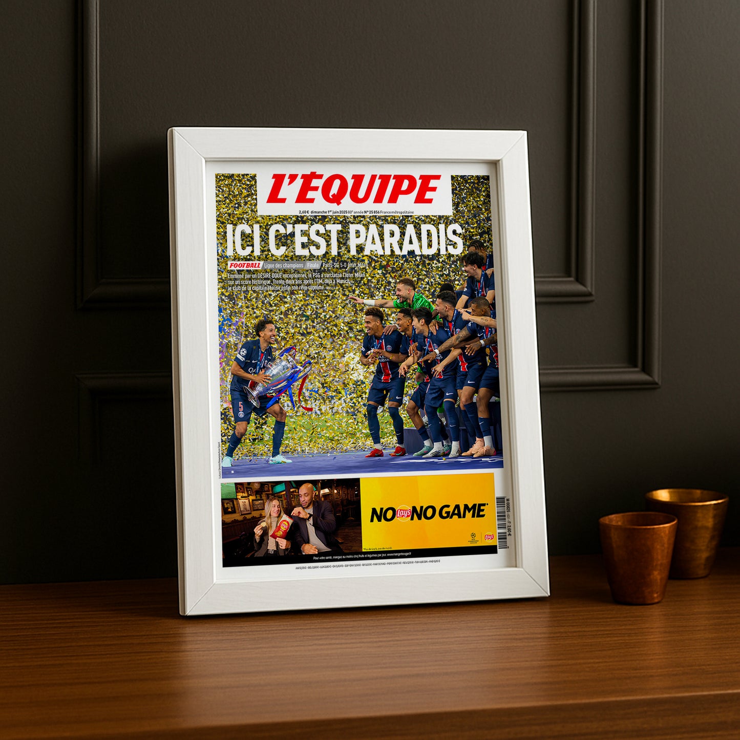 Cadre photo L'Equipe Ici c'est Paradis Paris Saint-Germain