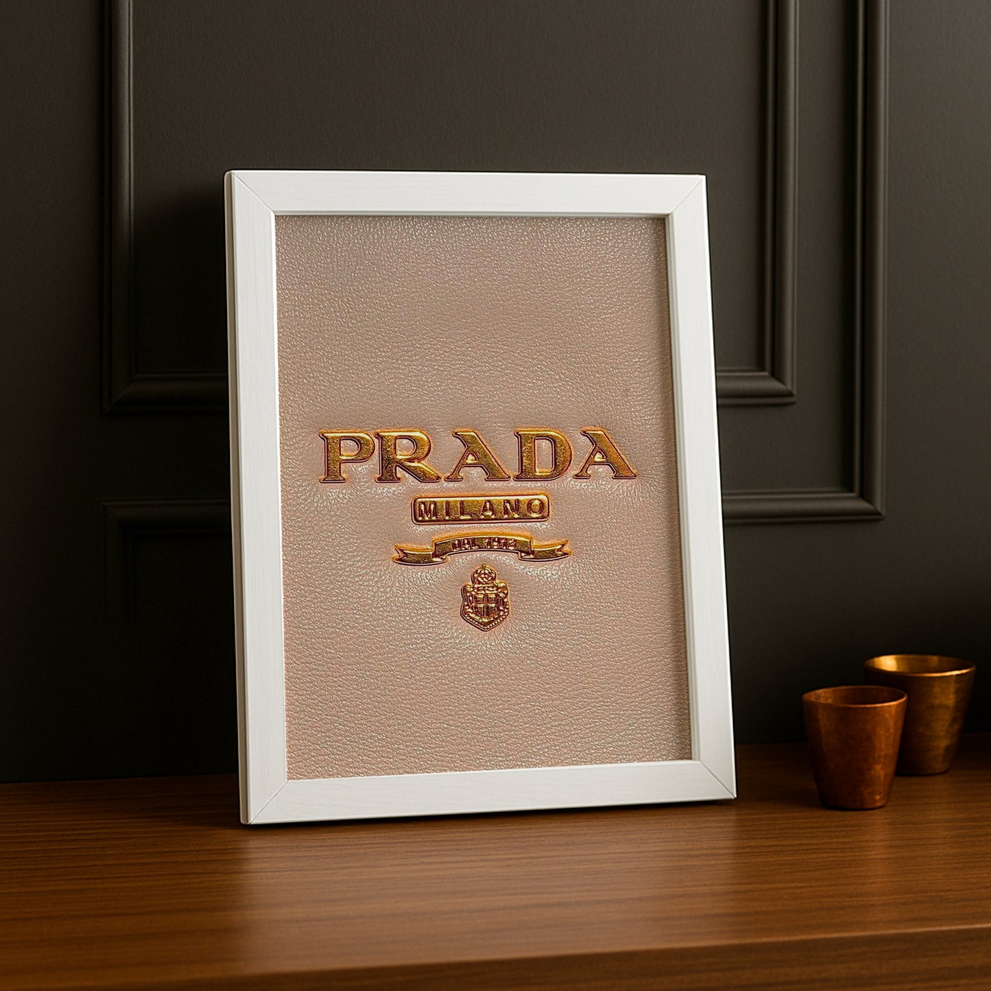 Cadre Photo Prada - Logo Cuir Milano