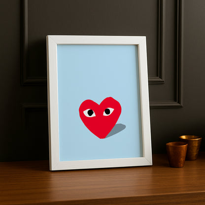 Cadre photo Comme Des Garçons fond bleu