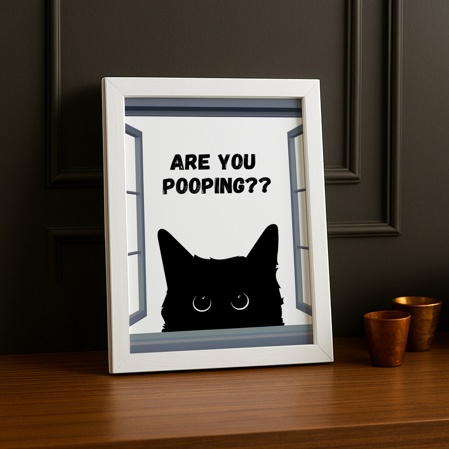 Cadre photo Chat Are You Pooping ?