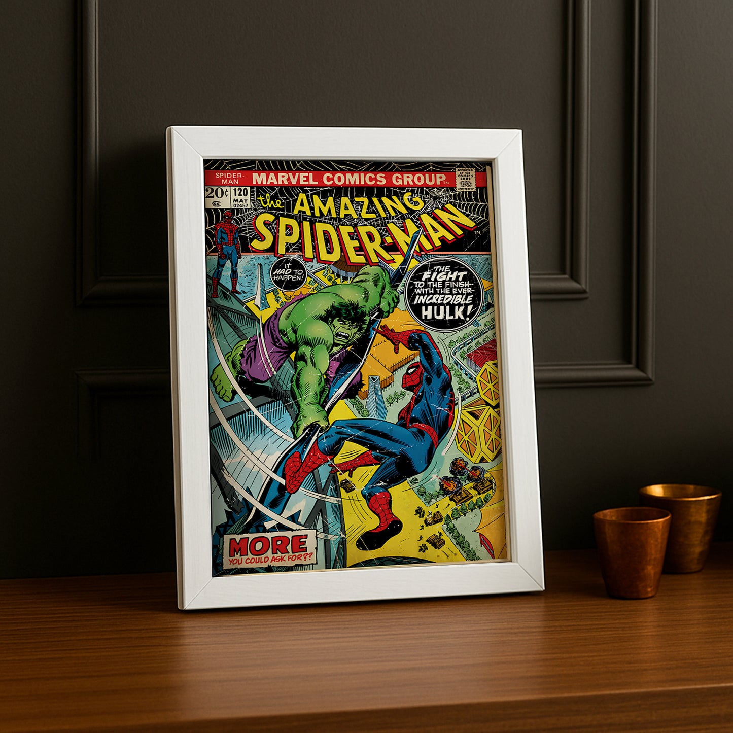 Cadre photo Hulk vs Spider-man Marvel