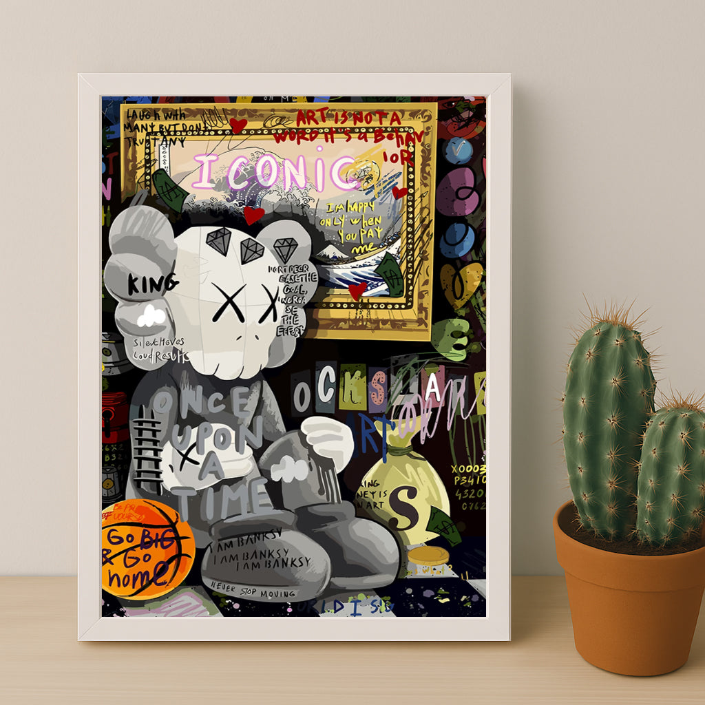 Cadre photo Kaws - Graffiti Iconic