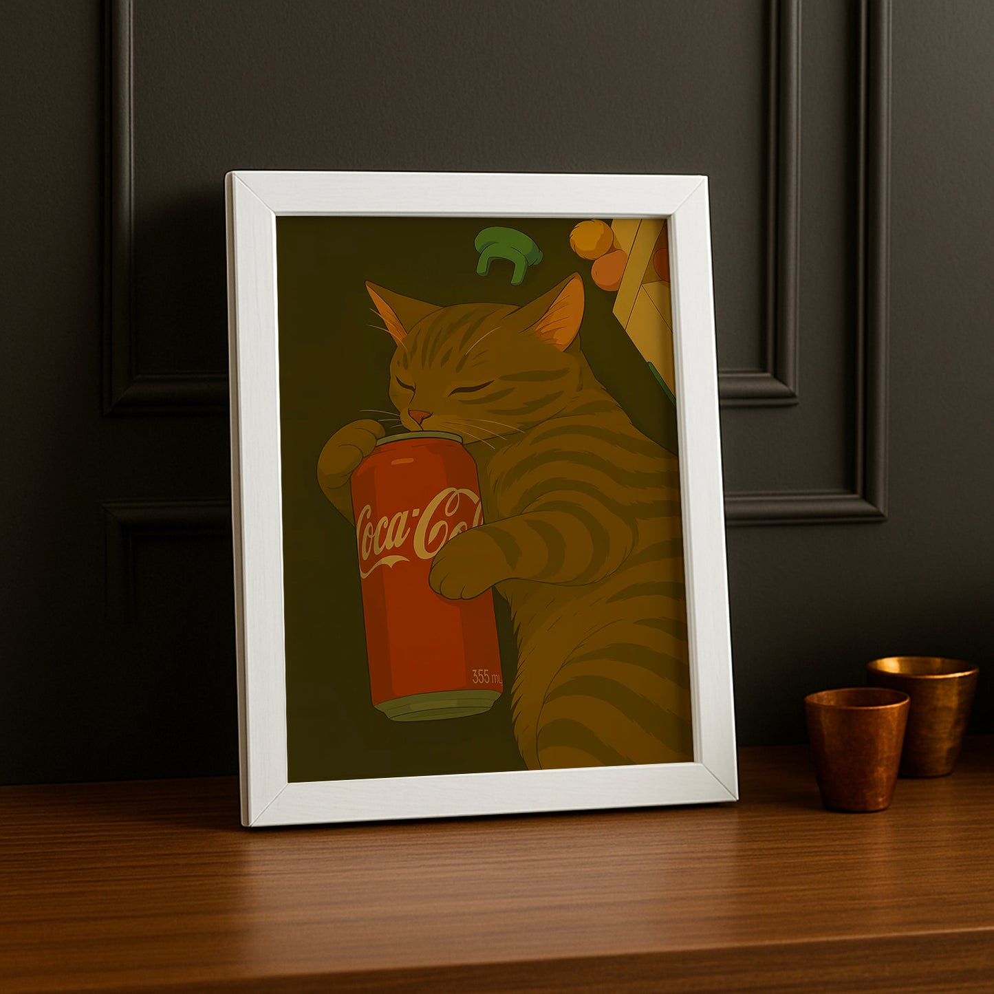 Cadre Photo Coca-Cola - Chat