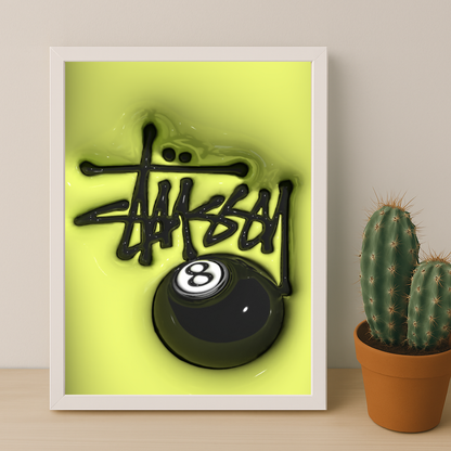 Cadre photo Stüssy - 3D Jaune Fluo