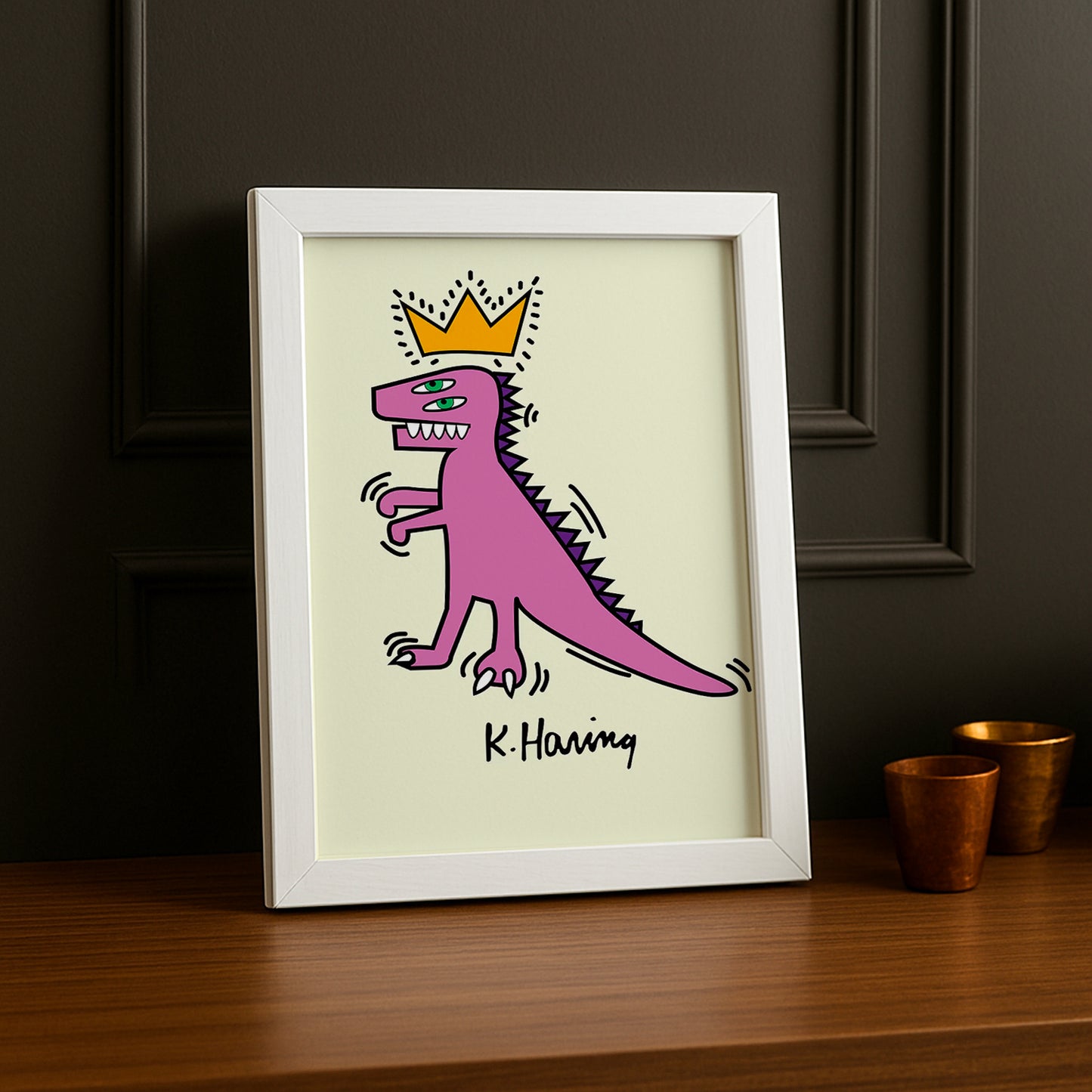 Cadre Photo Keith Haring - Dinosaure