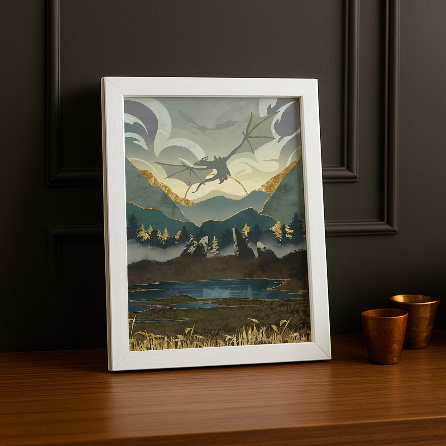 Cadre Photo Skyrim - Flying Dragons