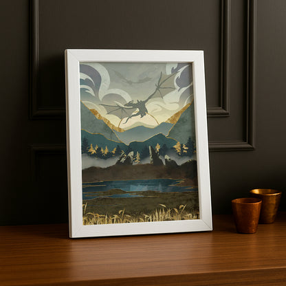 Cadre Photo Skyrim - Flying Dragons