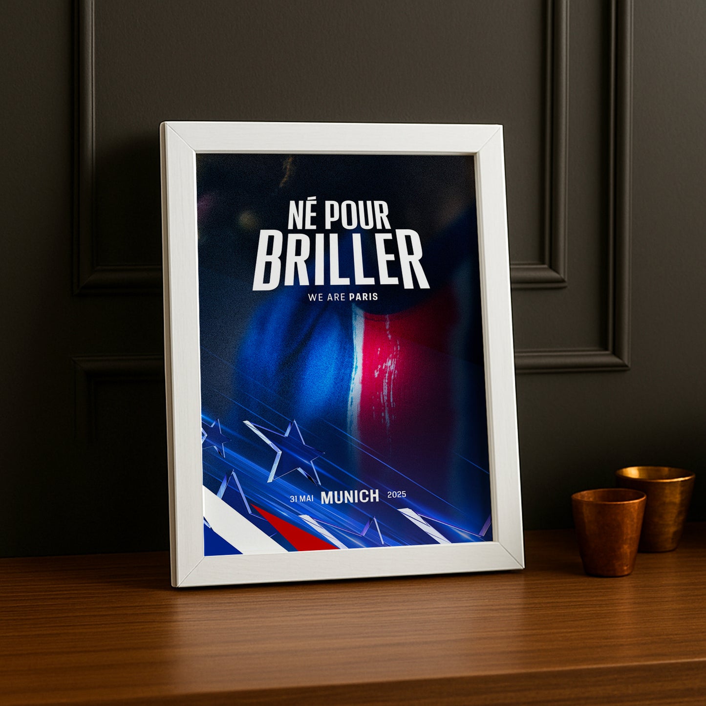 Cadre photo Paris Saint-Germain Né pour briller