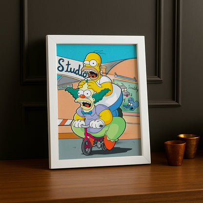 Cadre Photo Les Simpsons - Homer Simpson et Krusty le Clown