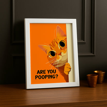 Cadre photo Chat orange Are You Pooping