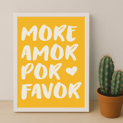 Cadre photo Citation - More Amor Por Favor Yellow