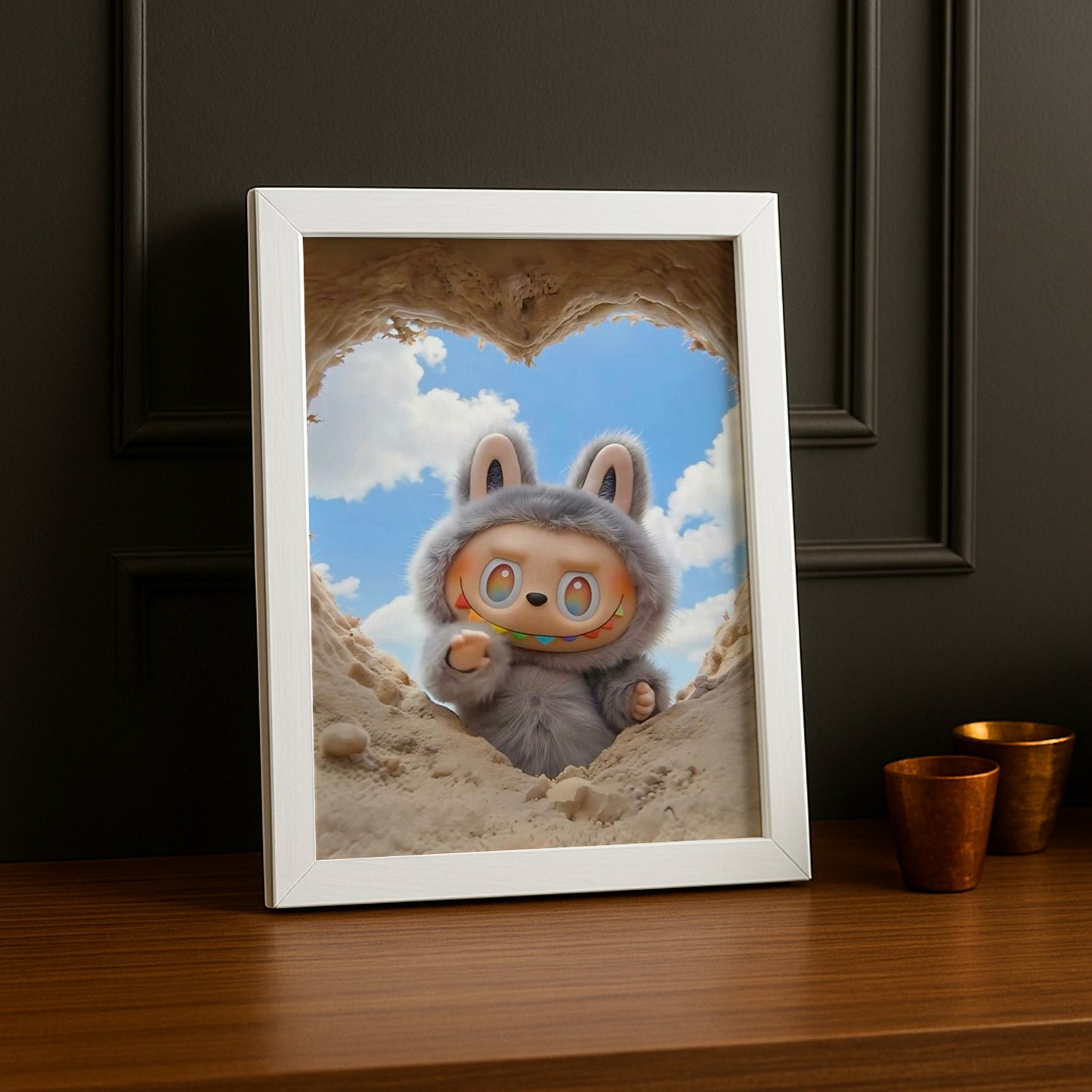 Poster Labubu - Coeur de sable