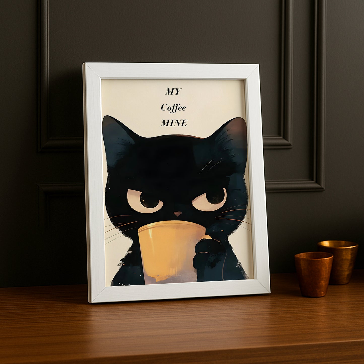 Cadre Photo Chat - Café