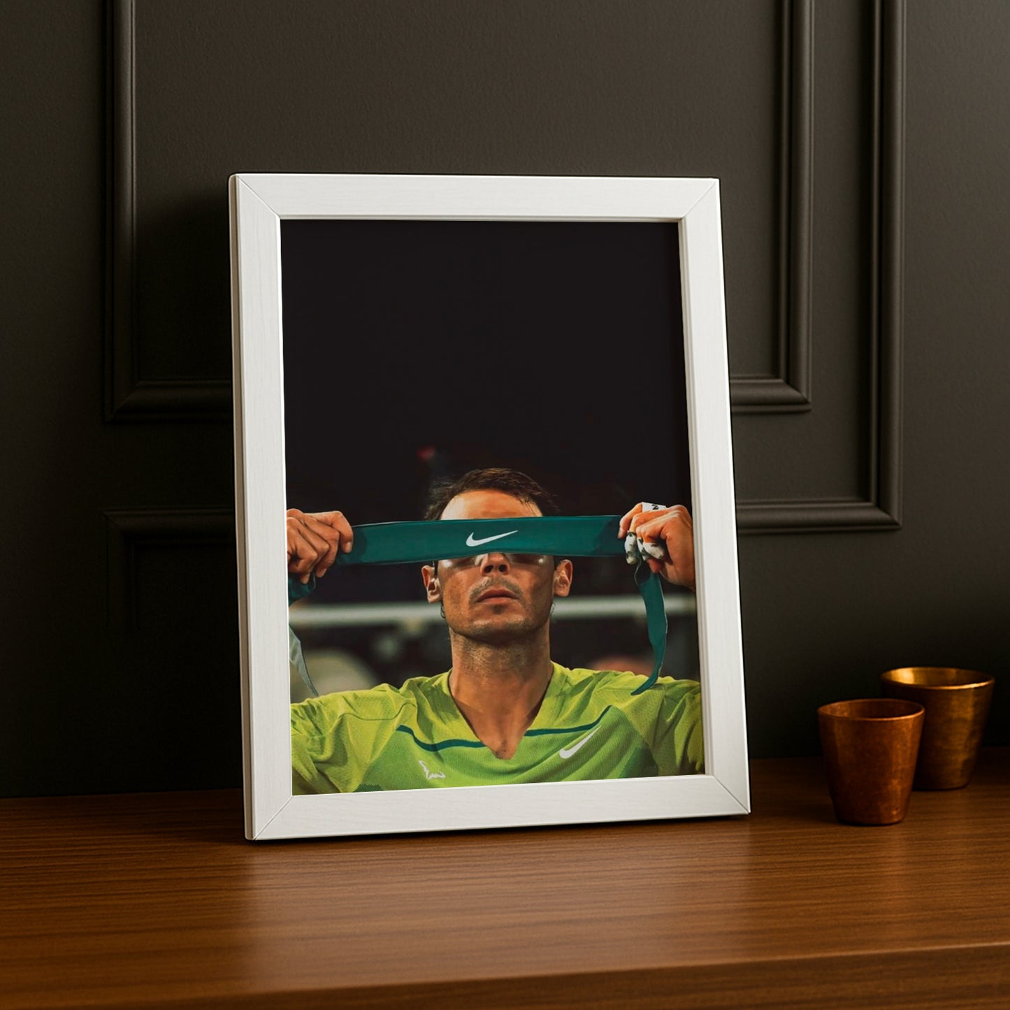 Cadre photo Tennis - Rafael Nadal Bandeau Vert