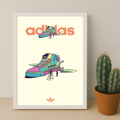 Cadre photo Adidas - Illustration Sneakers