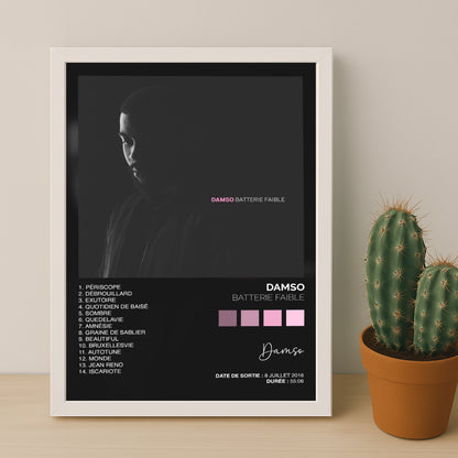 Poster Damso - Album Batterie faible