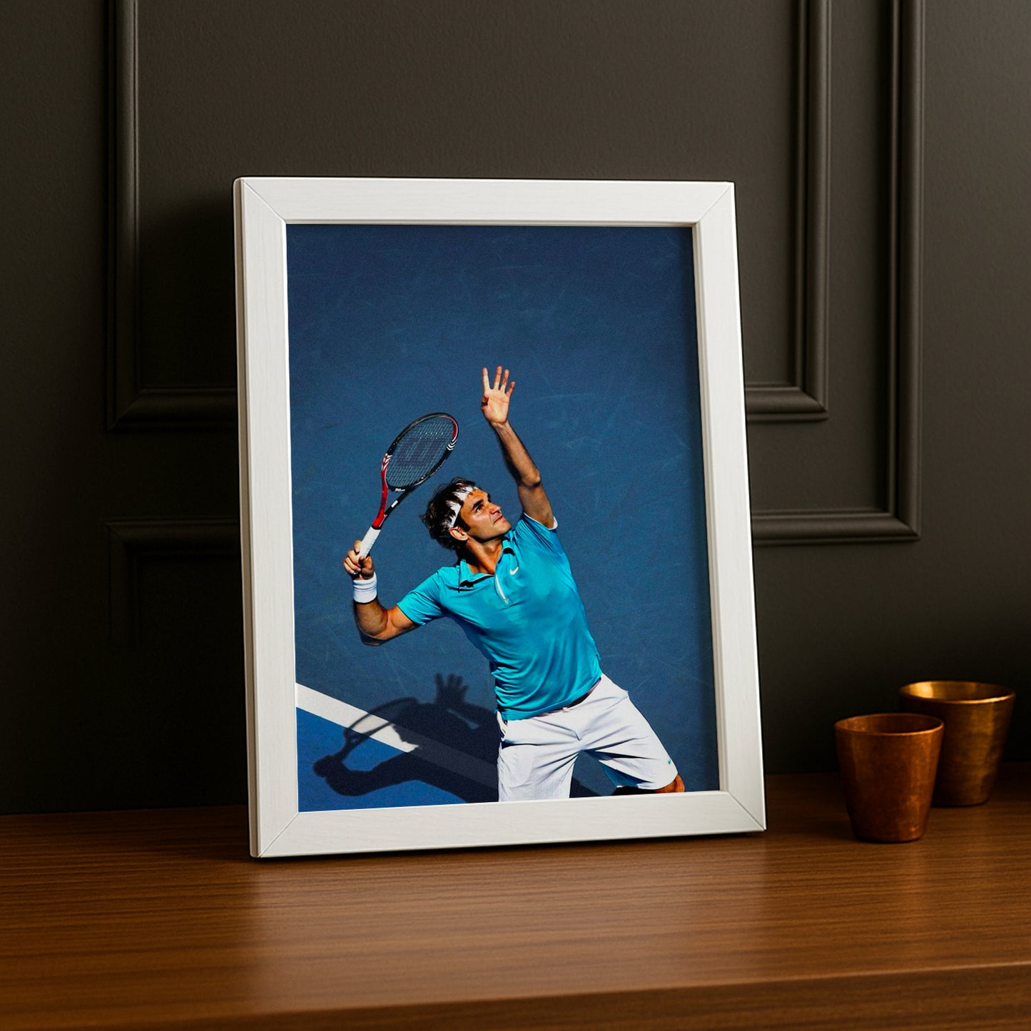 Cadre photo Tennis - Roger Federer Service