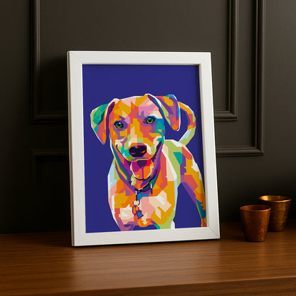 Cadre Photo Chien - Illustration bleu