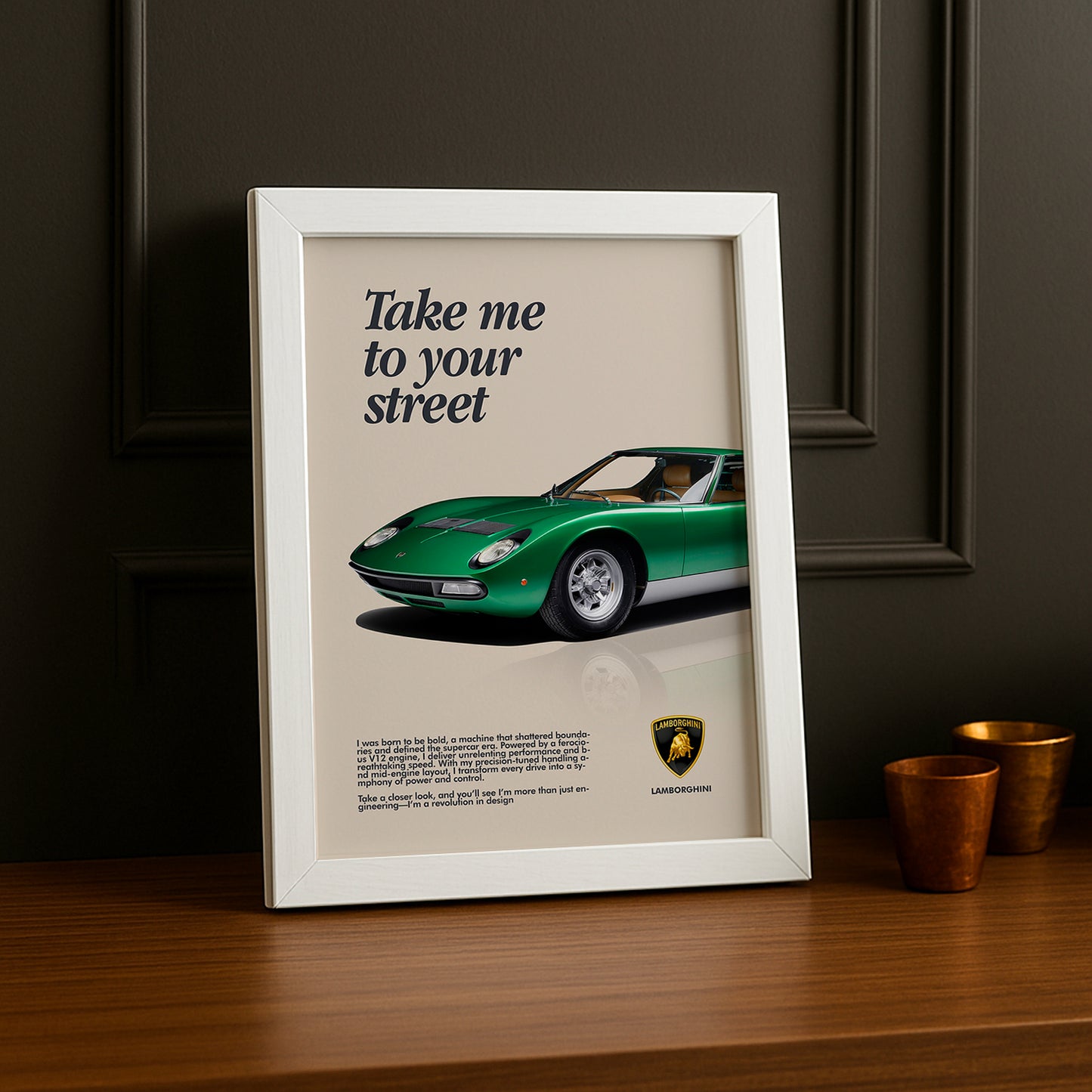 Cadre photo Lamborghini Take me to your street