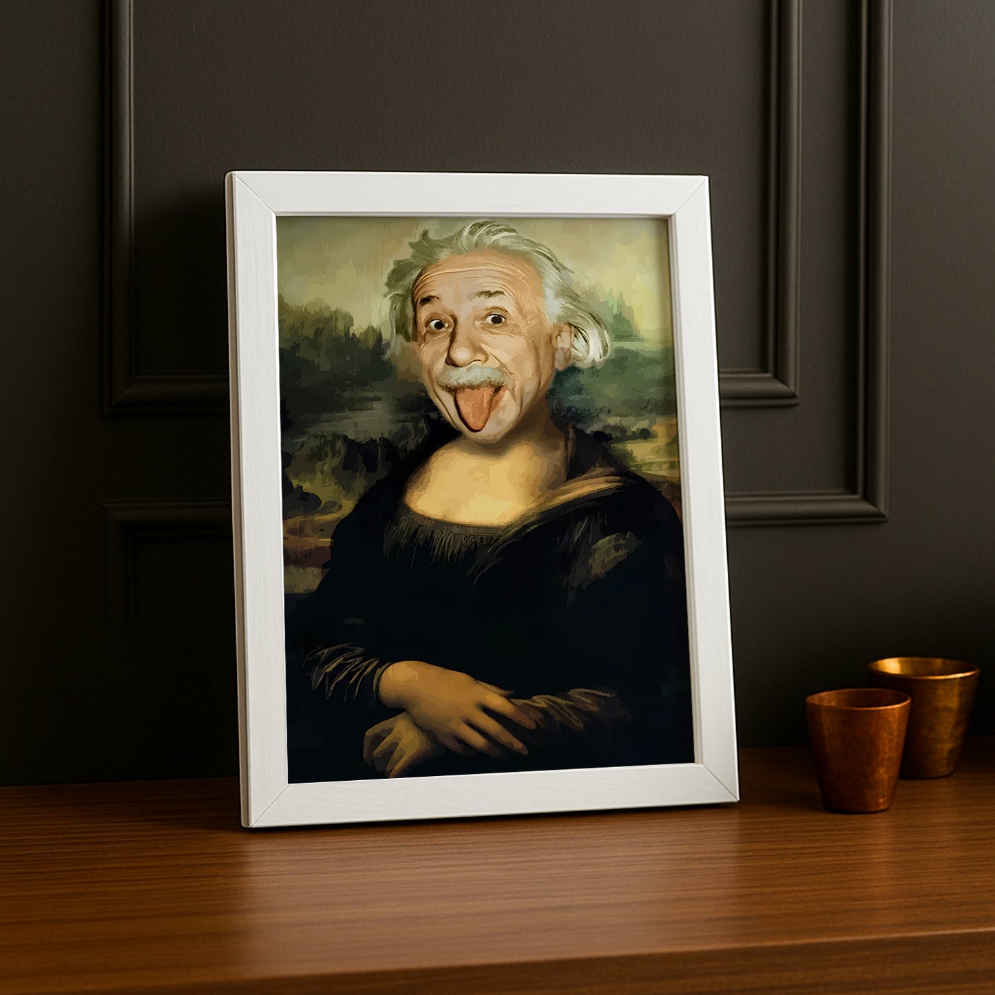 Cadre photo Mona Lisa La Joconde Albert Einstein