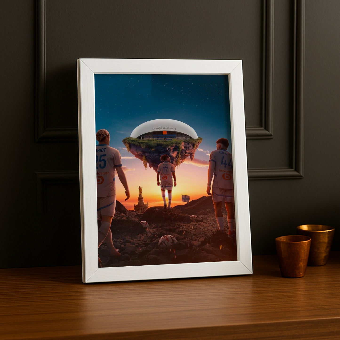 Poster encadrée Olympique de Marseille - Illustration