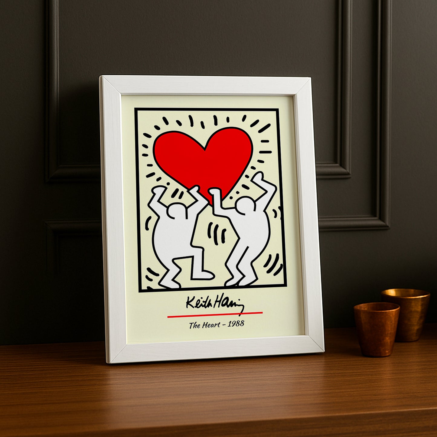 Cadre photo Keith Haring The Heart 1988