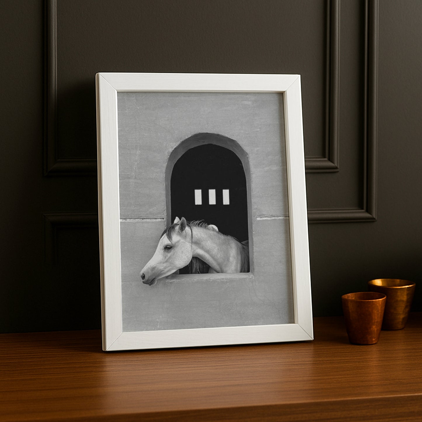 Cadre photo Équitation - White Horse