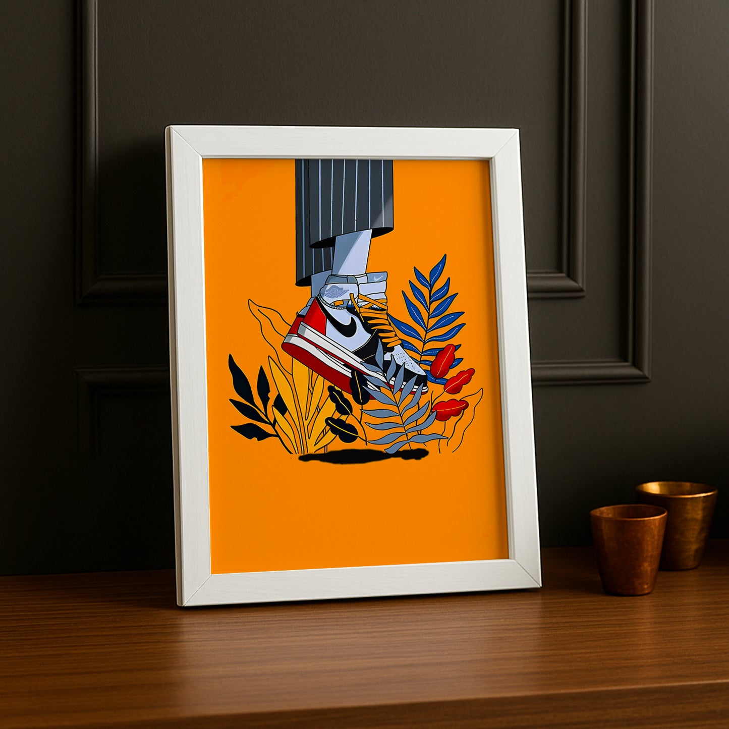 Cadre photo Air Jordan 1 Illustration orange