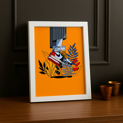 Cadre photo Air Jordan 1 Illustration orange