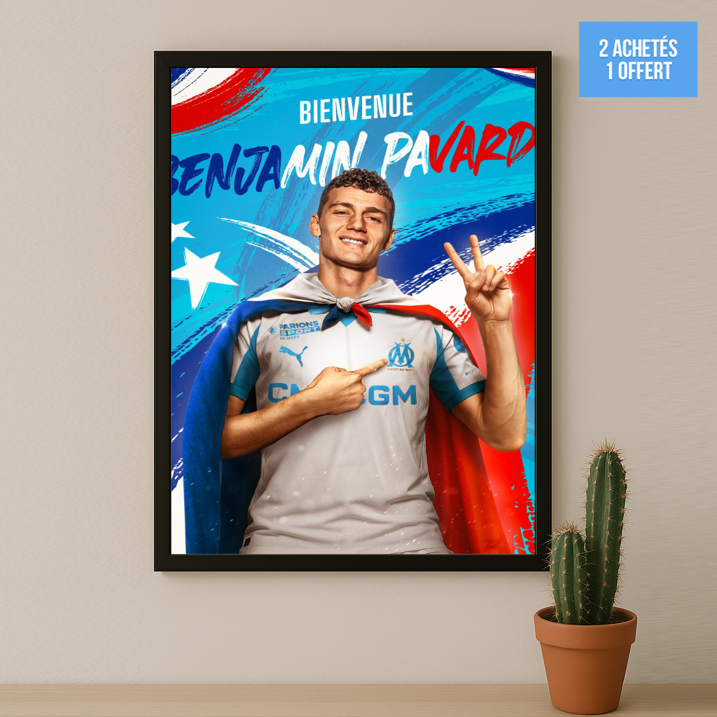 Poster encadrée Olympique de Marseille - Benjamin Pavard