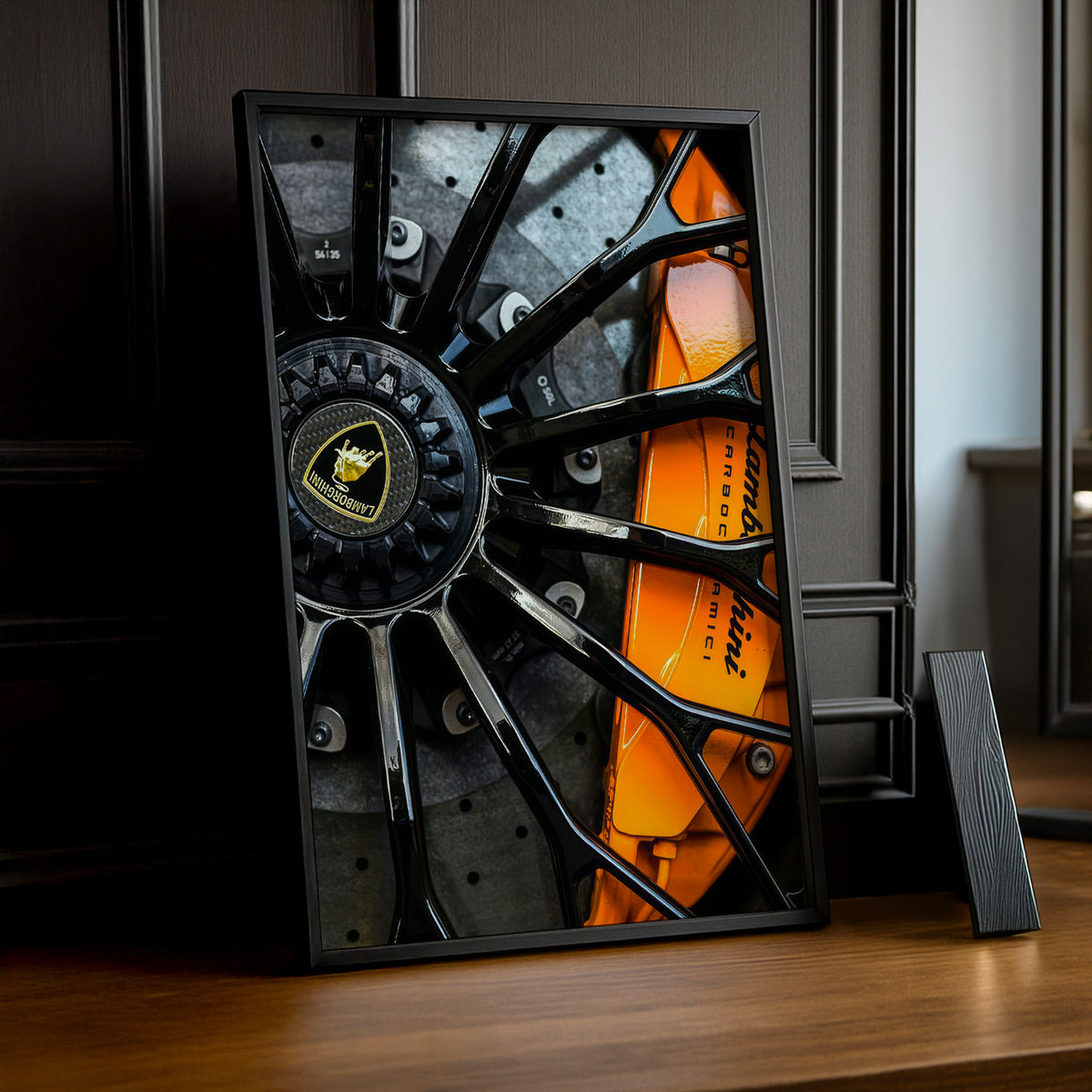 Cadre Étrier de Frein Lamborghini Orange – Affiche Déco Automobile TonCadre